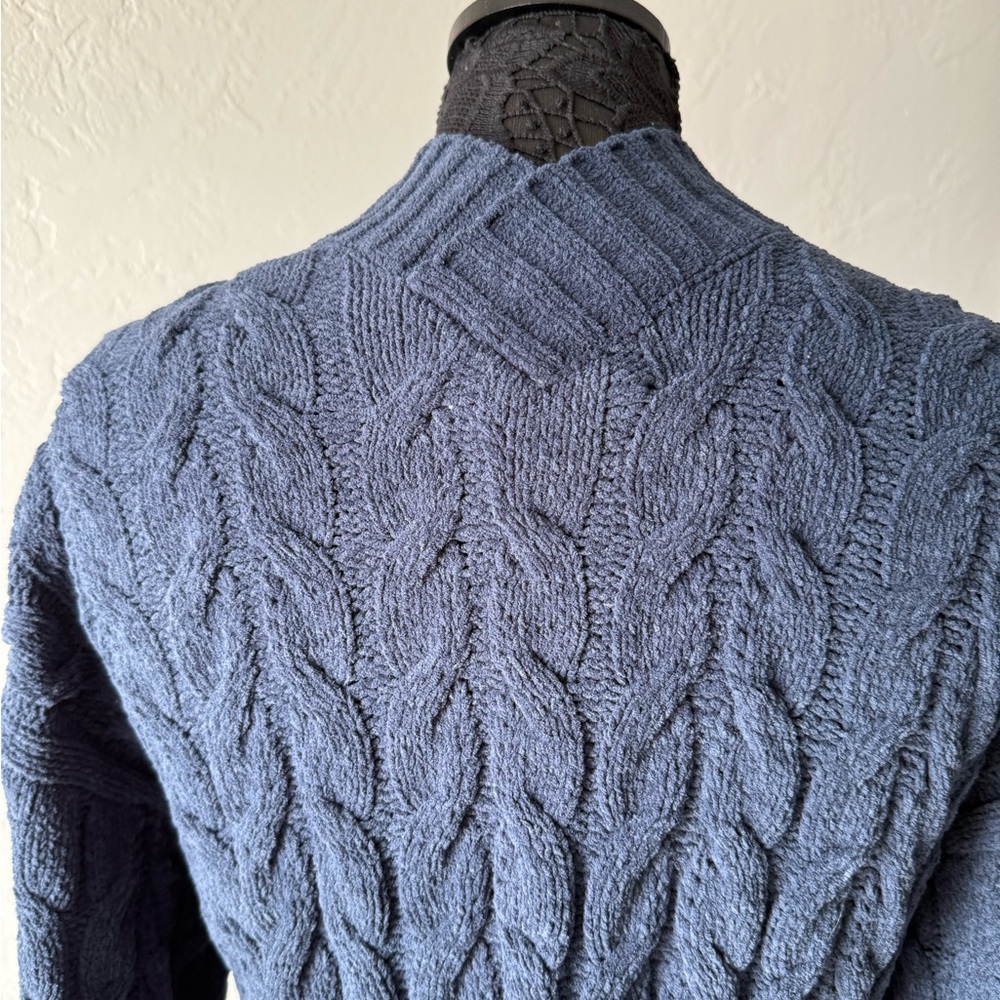 NWT Tommy Bahama Navy Cable Knit Sweater size XL - Picture 4 of 8